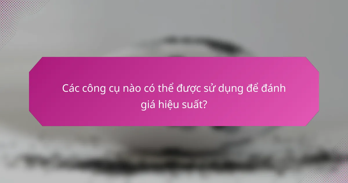 Các công cụ nào có thể được sử dụng để đánh giá hiệu suất?